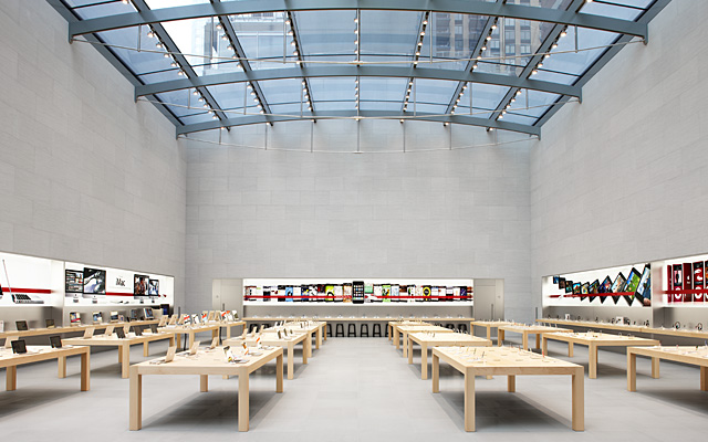 Apple decided to control its own distribution by creating Apple stores.